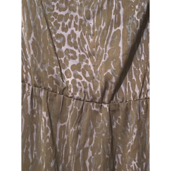 NWT! Gigi Parker Navy Blue Animal Print Tiered V Neck Long Sleeve Midi Dress S M - Picture 3 of 4